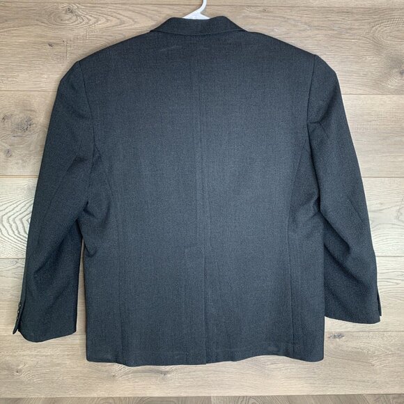 Habands Gold Coast Mens 44s Black Suit Jacket Sport Coat 2 Button Polyester - Picture 8 of 10